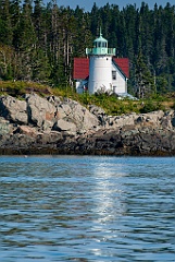 Little River Light on Rocky Island Shore in Downeast Maine